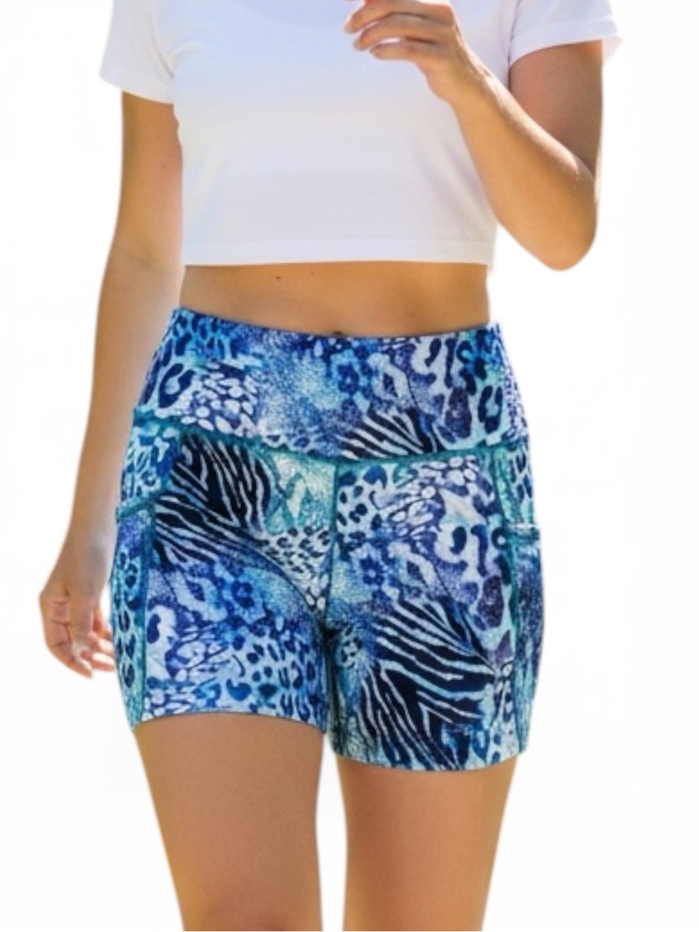 Constantly Varied Gear Blue Animal-Print Athletic Shorts medium squat proof